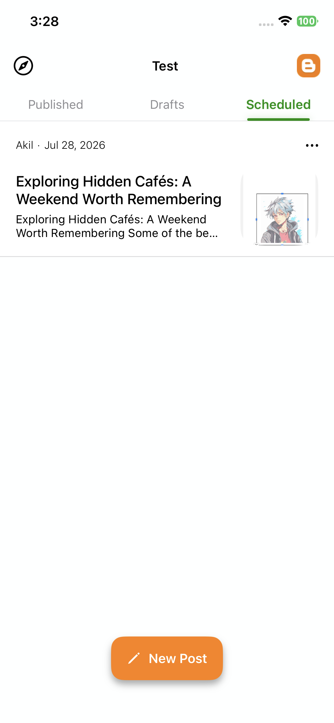 My Business Page Scheduled Posts