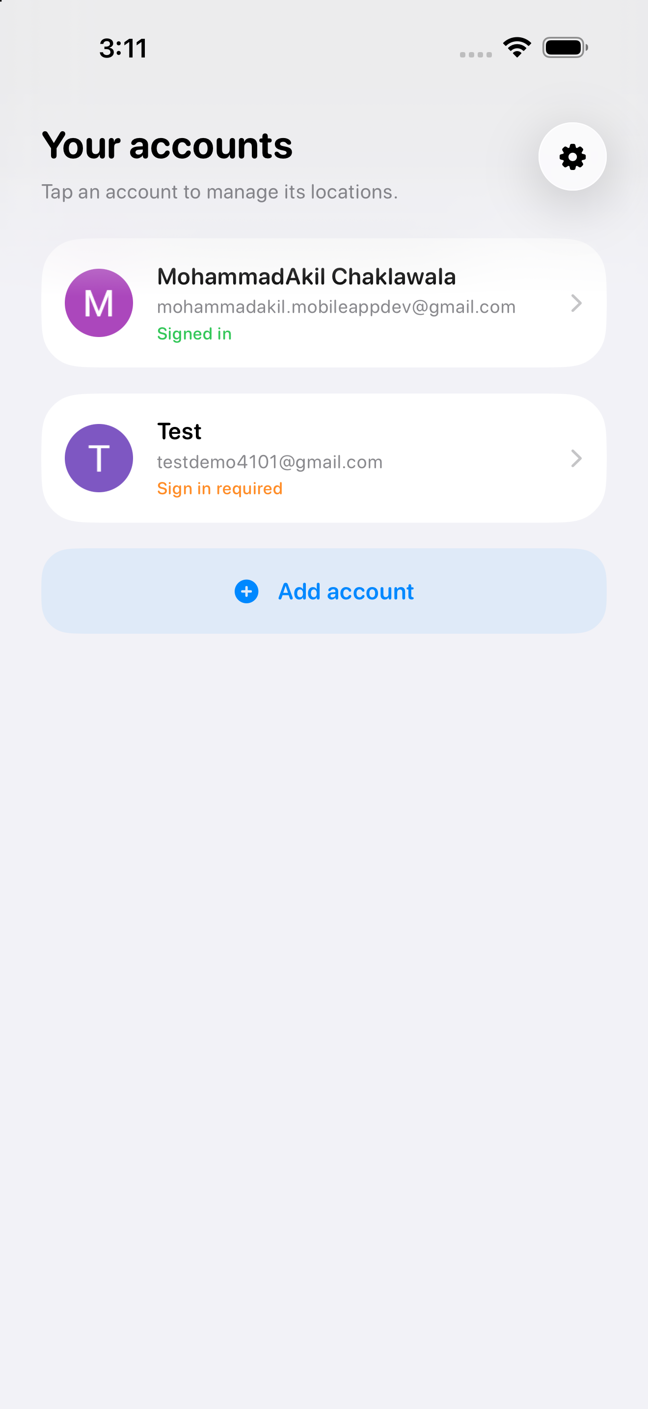 Manage Google Accounts