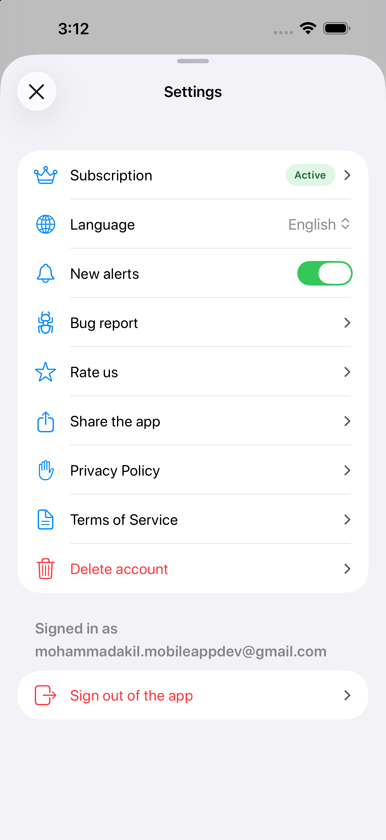 Settings and App Options